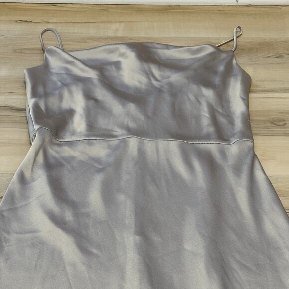 Jenny Yoo Collection Addison Cowl-Neck Satin Maxi Dress 18 Taupe - Picture 4 of 11